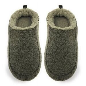 OOOH GEEZ! - Men’s Olive Sherpa Fleece Slipper Shoes - Sz M(9-10) - NWT